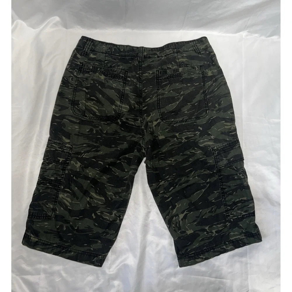 Plugg Jeans Men's Heavy Camouflage Cargo Shorts Size 34 Y2K Military Camo Grunge